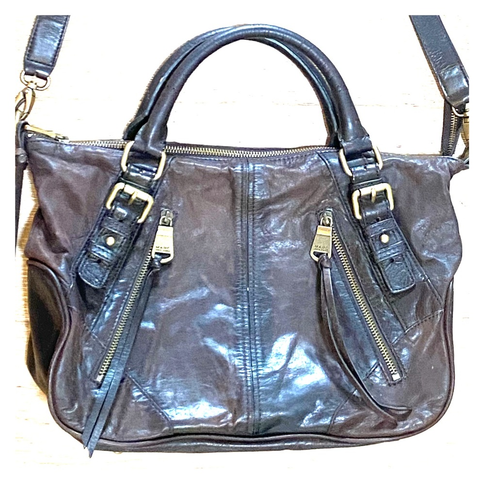 Convertible leather crossbody handbag